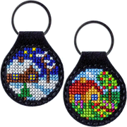 Key Chain Needlecraft Kit - Cross Stitch Kit on Leather Wonderland Crafts Key-Chain Kit - HobbyJobby