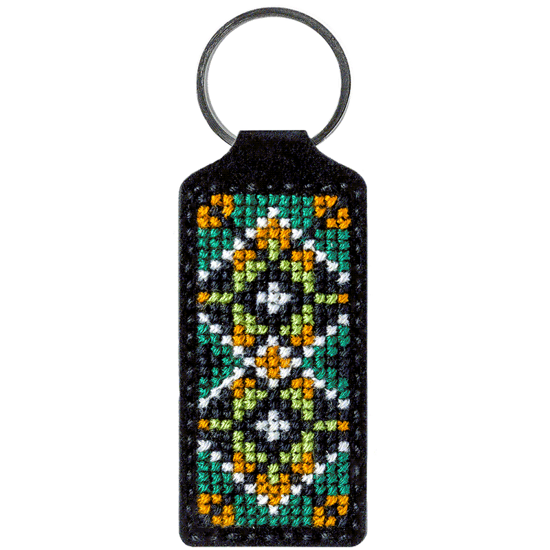 Key Chain Needlecraft Kit - Cross Stitch Kit on Leather Wonderland Crafts Key-Chain Kit - HobbyJobby
