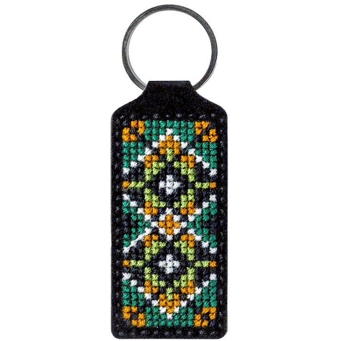 Key Chain Needlecraft Kit - Cross Stitch Kit on Leather Wonderland Crafts Key-Chain Kit - HobbyJobby