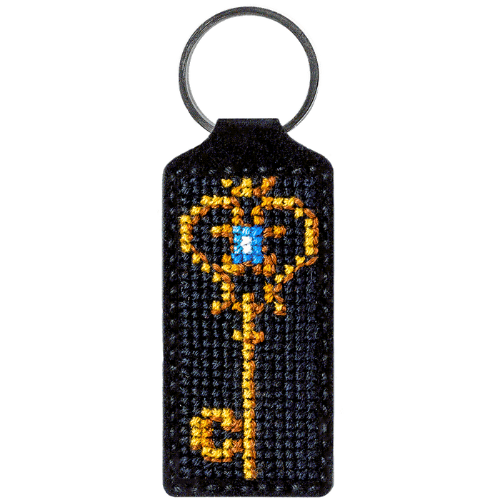 Key Chain Needlecraft Kit - Cross Stitch Kit on Leather Wonderland Crafts Key-Chain Kit - HobbyJobby