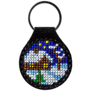Key Chain Needlecraft Kit - Cross Stitch Kit on Leather Wonderland Crafts Key-Chain Kit - HobbyJobby