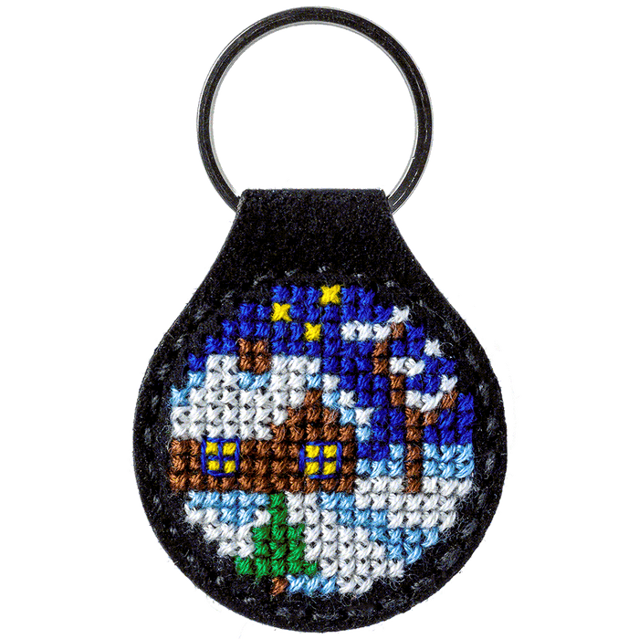 Key Chain Needlecraft Kit - Cross Stitch Kit on Leather Wonderland Crafts Key-Chain Kit - HobbyJobby
