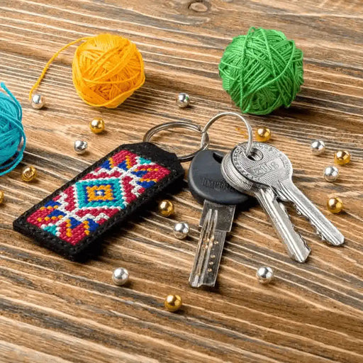 Key Chain Needlecraft Kit - Cross Stitch Kits on Leather Wonderland Crafts Key-Chain Kit - HobbyJobby