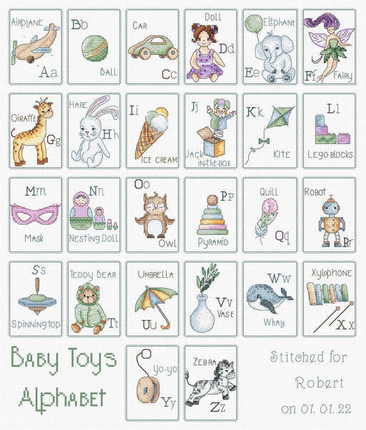 LetiStitch Cross Stitch Kit - Baby Toys Alphabet, L8063 Cross Stitch Kits - HobbyJobby
