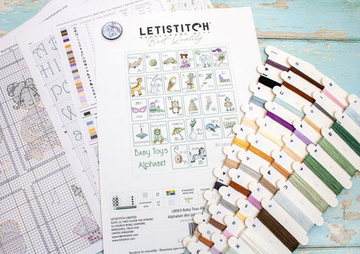 LetiStitch Cross Stitch Kit - Baby Toys Alphabet, L8063 Cross Stitch Kits - HobbyJobby