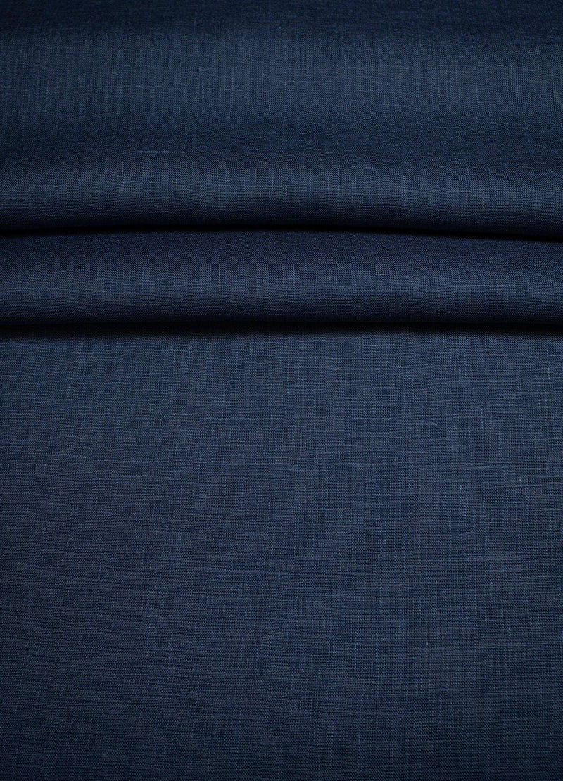 Luca-S Natural Pure 100% Linen Soft Fabric Navy Color Luca-S Linen Fabrics - HobbyJobby