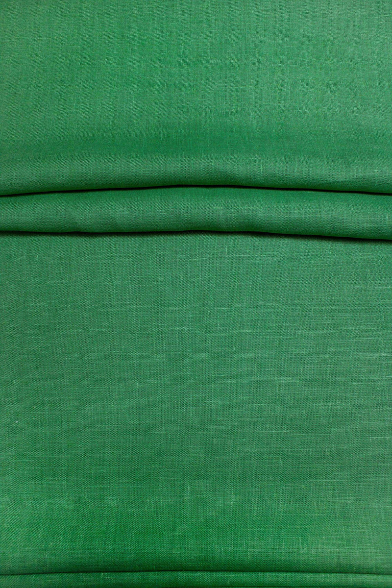 Luca-S Pure Natural 100% Linen Soft Fabric Grass Green Color Luca-S Linen Fabrics - HobbyJobby