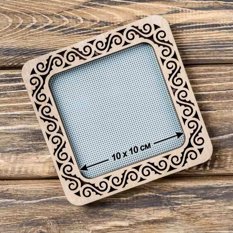 Magnetic Embroidery Hoop - Wooden Cross Stitch Hoop (10x10cm) Wonderland Crafts Hoops - HobbyJobby