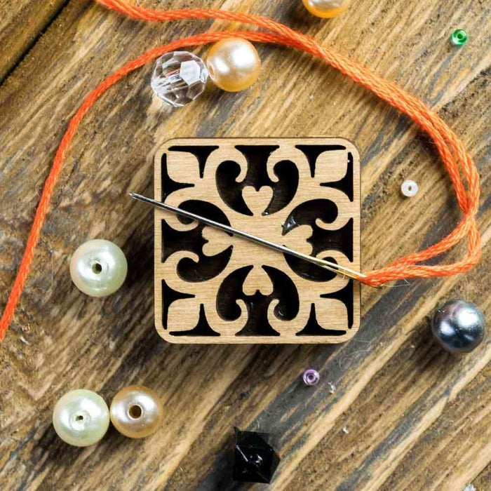 Magnetic Needle Holder - Wooden Needle Minder Wonderland Crafts Needle Minders - HobbyJobby