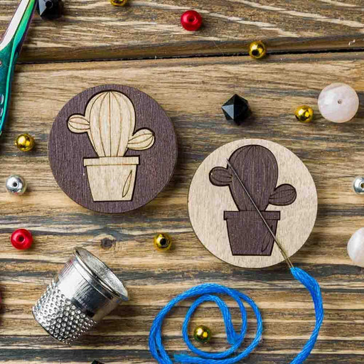 Magnetic Needle Holder - Wooden Needle Minder Wonderland Crafts Needle Minders - HobbyJobby