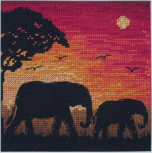 Maia Cross Stitch Kit - 5017, Elephant Silhouette Cross Stitch Kits - HobbyJobby