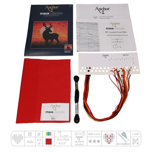 Maia Cross Stitch Kit - 5039, Magestic Sunset Cross Stitch Kits - HobbyJobby