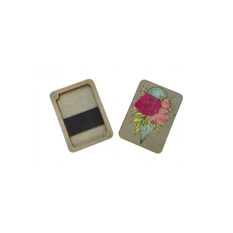 WOODEN NEEDLE CASE "GREY" KF056/2