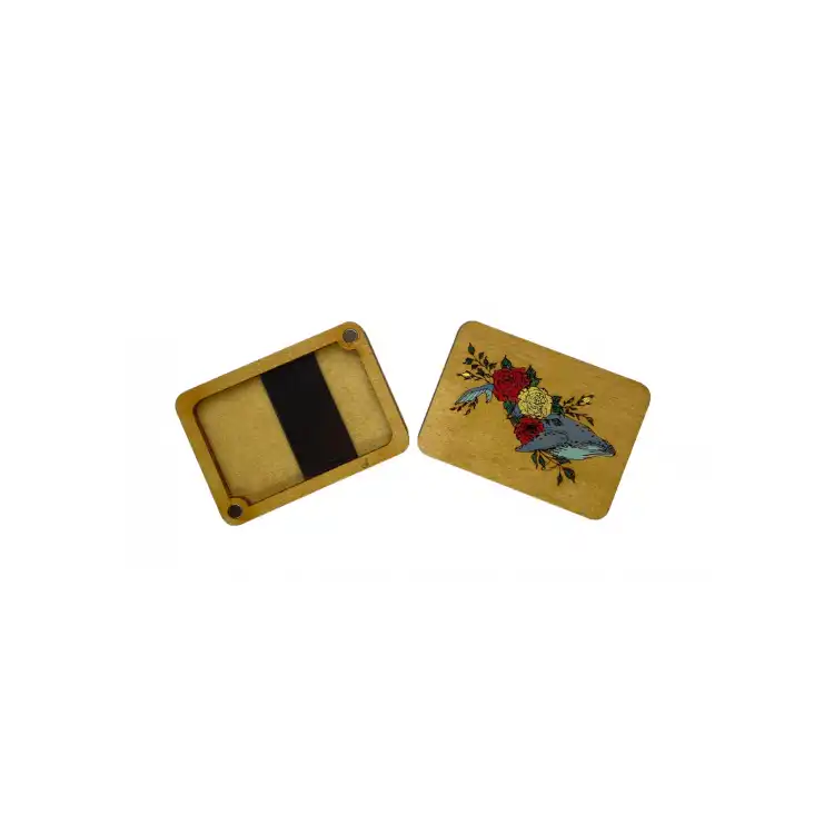 WOODEN NEEDLE CASE "WHALE" KF056/5