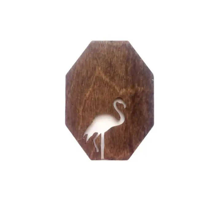 WOODEN NEEDLE CASE "FLAMINGOS" KF056/50