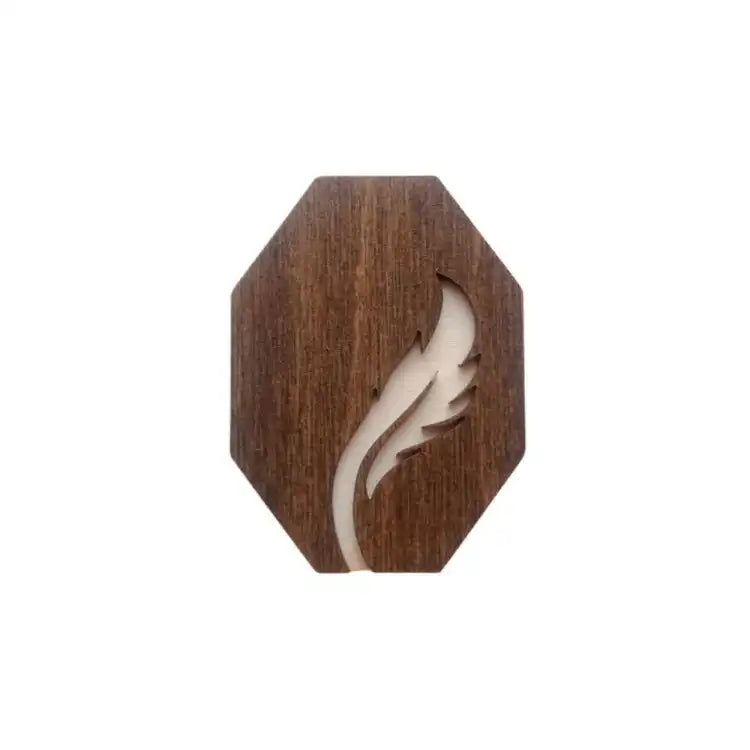 WOODEN NEEDLE CASE "FEATHER" KF056/51