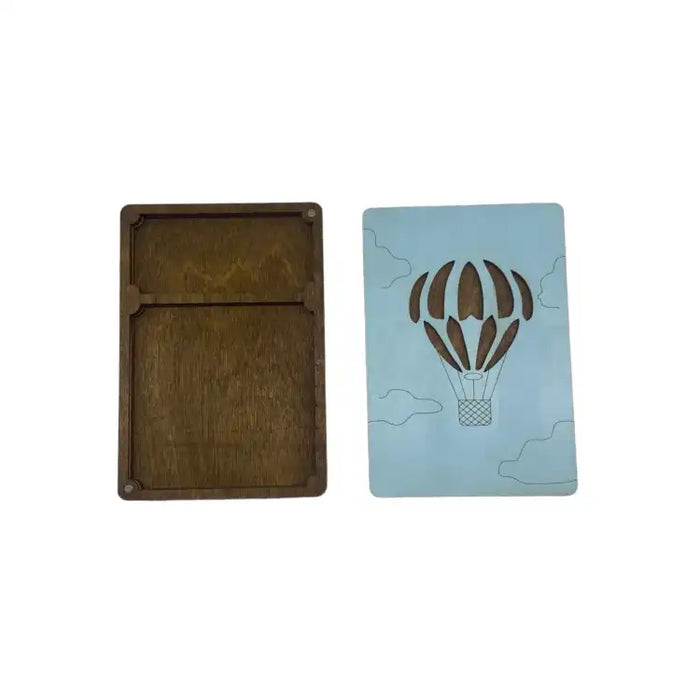 WOODEN BOX. SCISSORS CASE "BLUE BALLOON" KF057/16