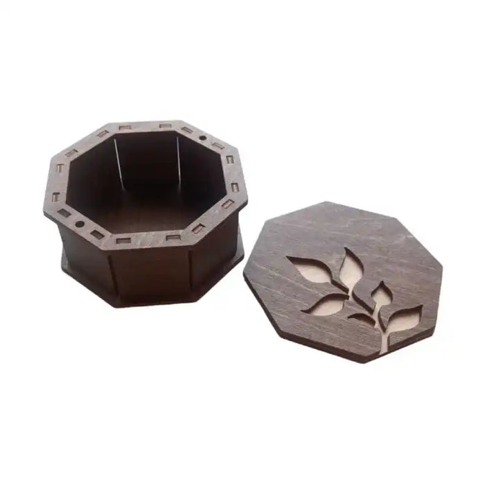 WOODEN BOX OCTAGONAL "BRANCH" KF057/62