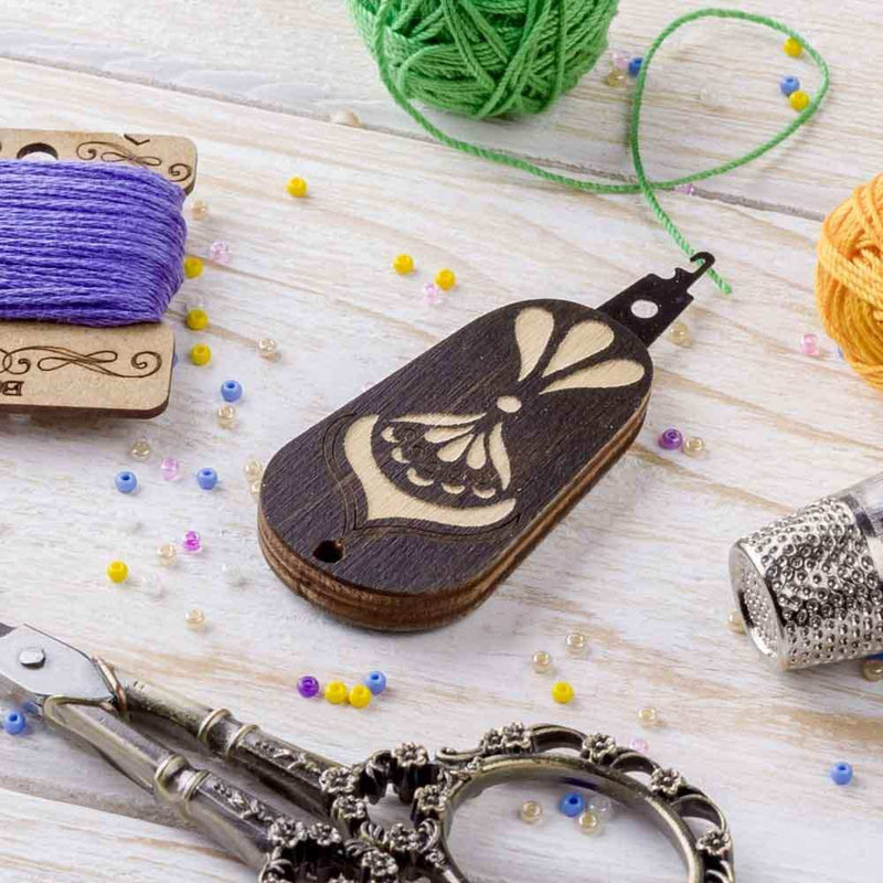 Needle Threader - Wooden Needle Threader Wonderland Crafts Needle Threaders - HobbyJobby