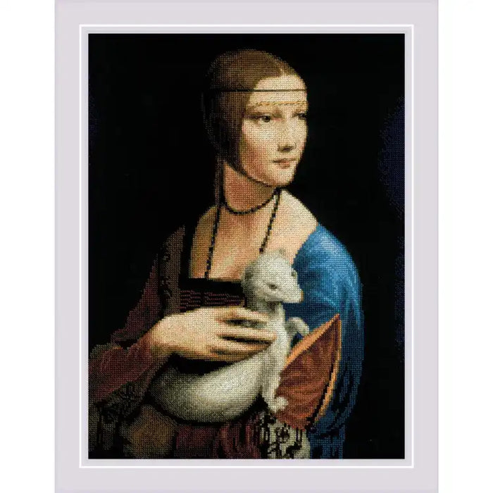 Cross Stitch Kit Riolis - "LADY WITH AN ERMINE AFTER L. DA VINCI'S PAINTING" 30X40 CM SR2222
