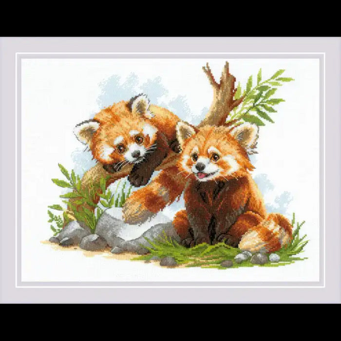 Kreuzstichset Riolis - ROTE PANDAJUNGE 40X30 SR2257