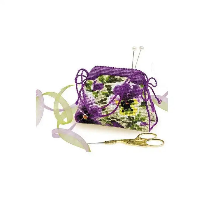 Cross Stitch Kit Riolis - PANSY PINCUSHION 1039