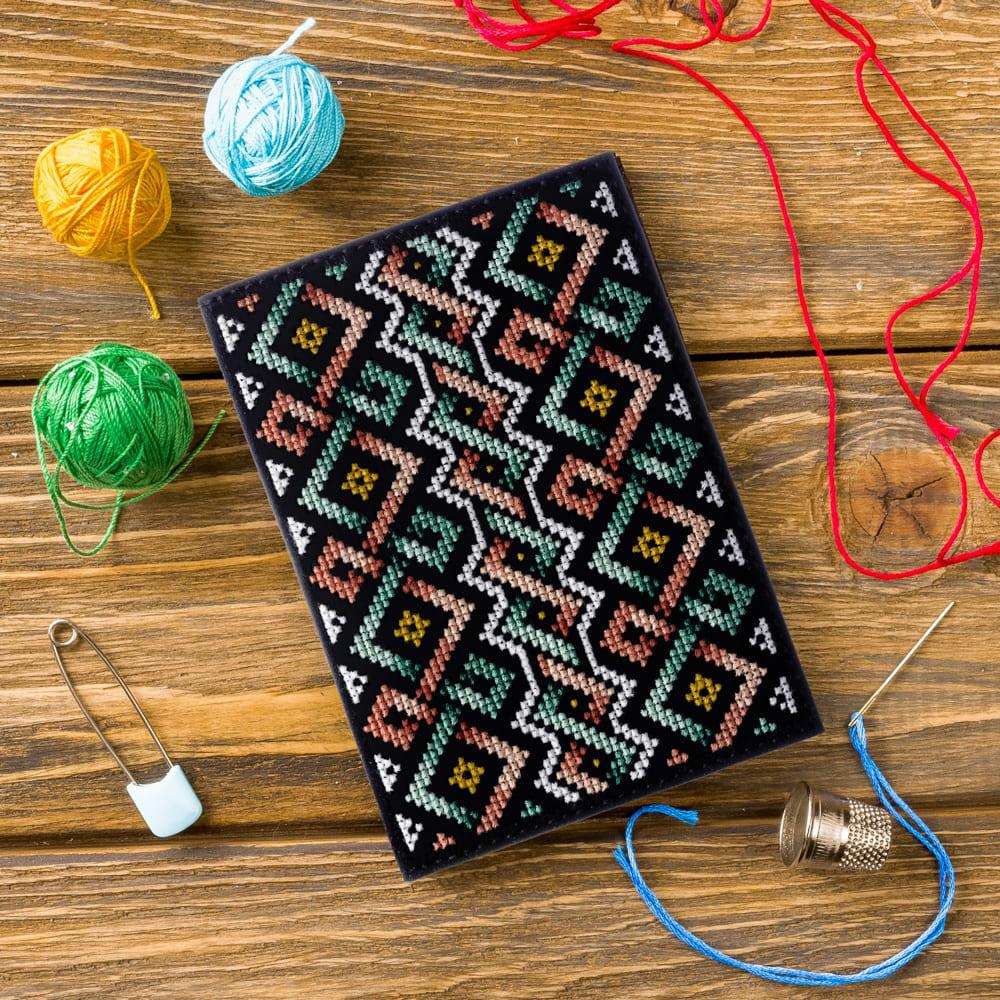 Passport Cover Needlecraft Kit - Cross Stitch Kits on Leather — HobbyJobby