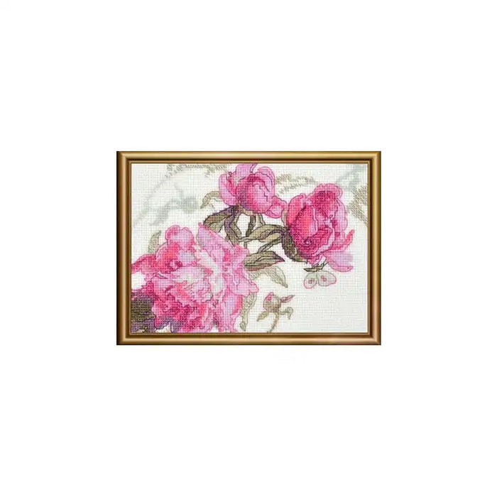Cross Stitch Kit Riolis - "PEONIES. WHISPER" 18X15 CM SRA1010