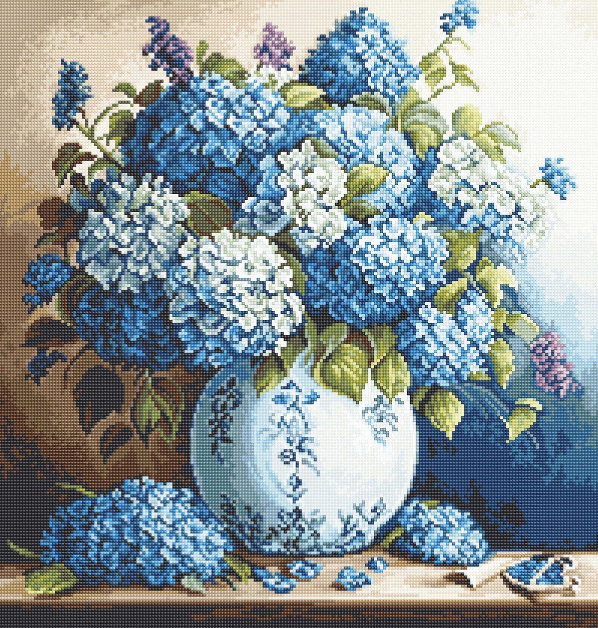 Petit Point Kit Luca-S - Vase with Hydrangeas, G700 — HobbyJobby