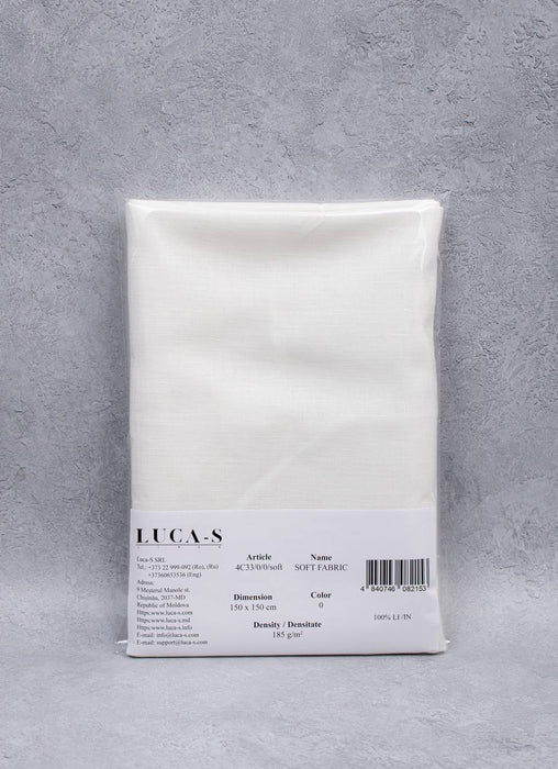 Luca-S Natural Pure 100% Linen Soft Fabric White Color