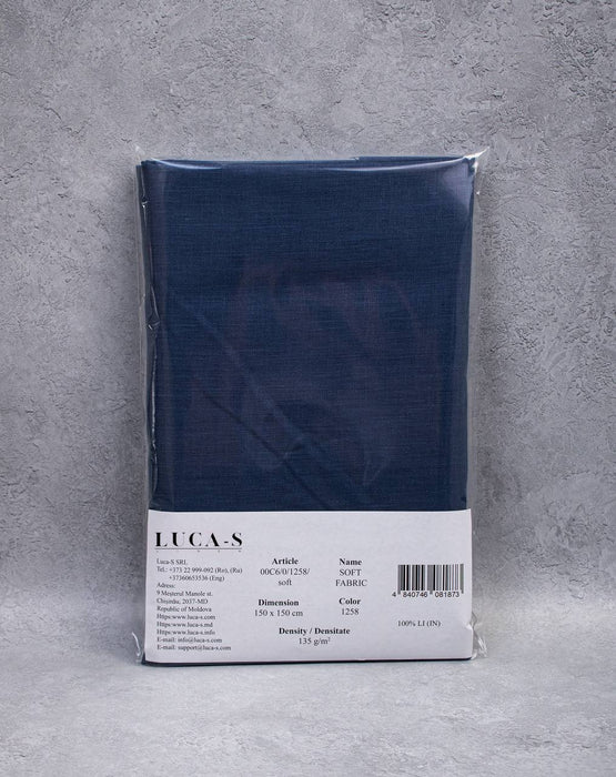 Luca-S Natural Pure 100% Linen Soft Fabric Navy Color