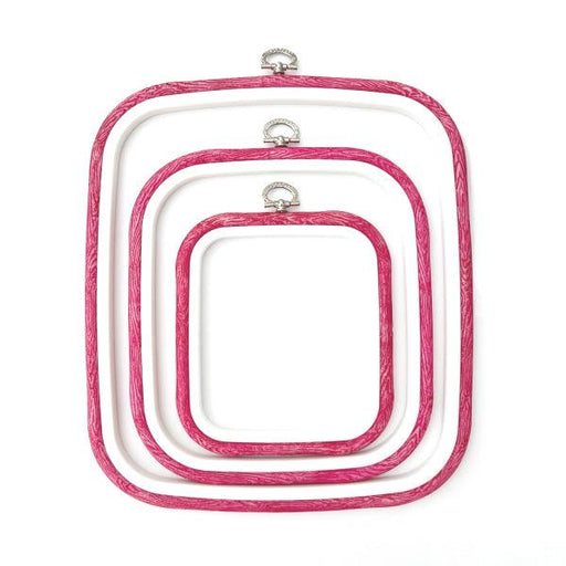 Pink Square Embroidery Hoop - Nurge Flexible Cross Stitch Hoop Hoops - HobbyJobby