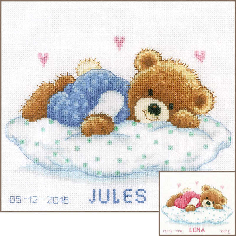 Counted Cross Stitch Kit Vervaco - Snoozing teddy bear