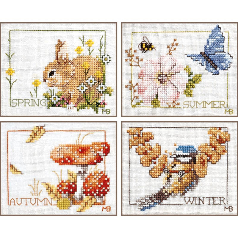 Counted Cross Stitch Kit Lanarte - Four Seasons Set Of 4