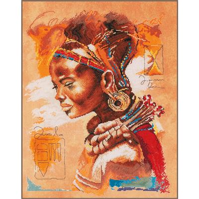Counted Cross Stitch Kit Lanarte - African Woman