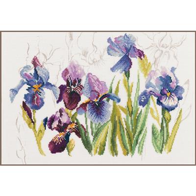 Counted Cross Stitch Kit Lanarte - Blue Flowers - Irisses