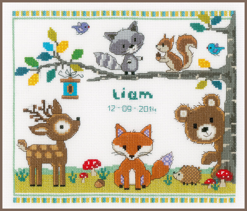 Counted Cross Stitch Kit Vervaco - Forest animals I