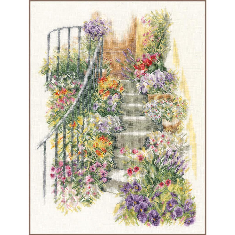Counted Cross Stitch Kit Lanarte - Flower Stairs