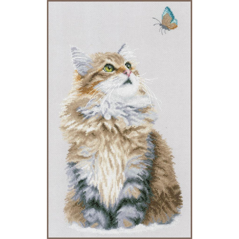 Counted Cross Stitch Kit Lanarte - Forest Cat