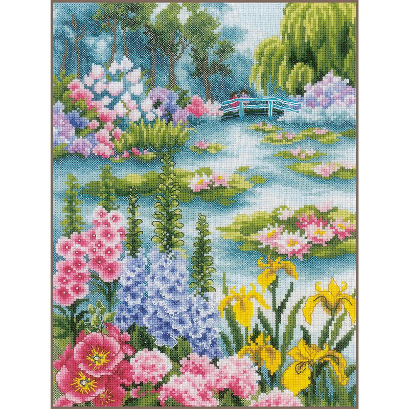 Counted Cross Stitch Kit Lanarte - By The Water Lily Pond