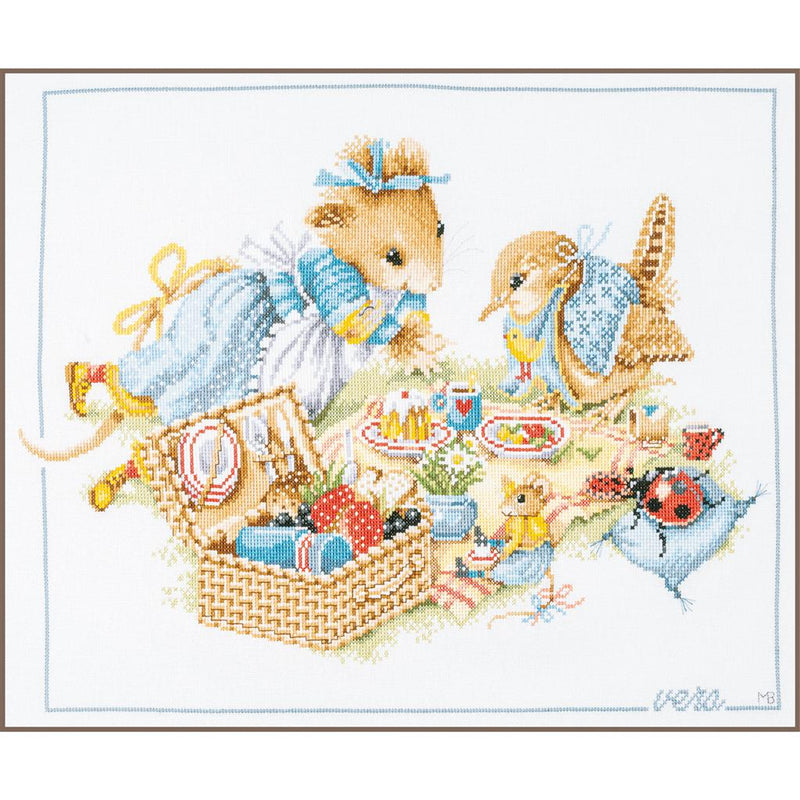 Counted Cross Stitch Kit Lanarte - Picnic With Vera