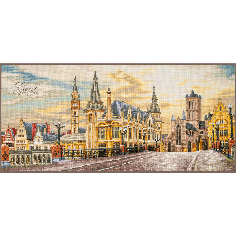 Counted Cross Stitch Kit Lanarte - Cityview Of Ghent