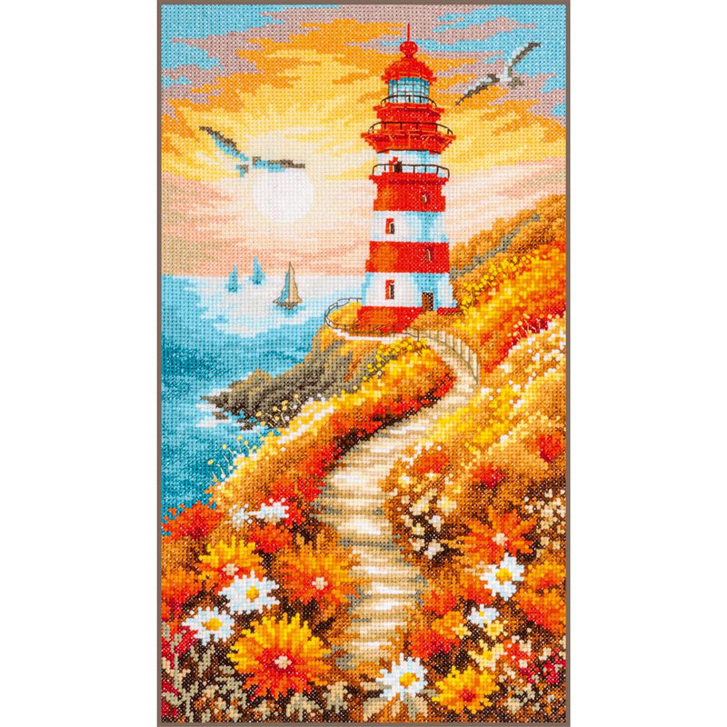 Counted Cross Stitch Kit Lanarte - The Floral Lighthousepath