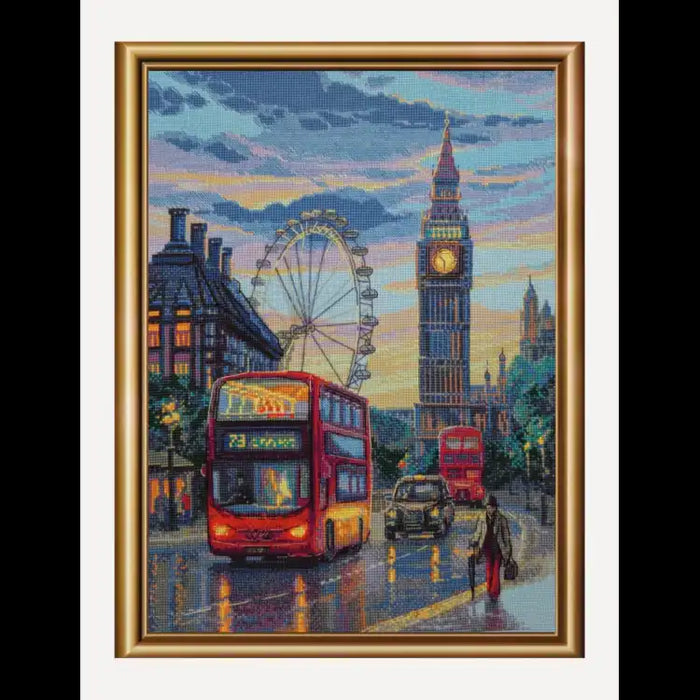 Cross Stitch Kit Riolis - "RAINY LONDON" 30X40 CM SRA1014