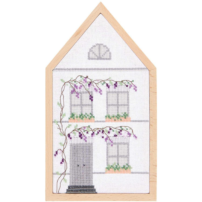 RICO Embroidery Kit Counted Cross Stitch, Houses 4 Seasons, medium Rico Cross Stitch Kits - HobbyJobby