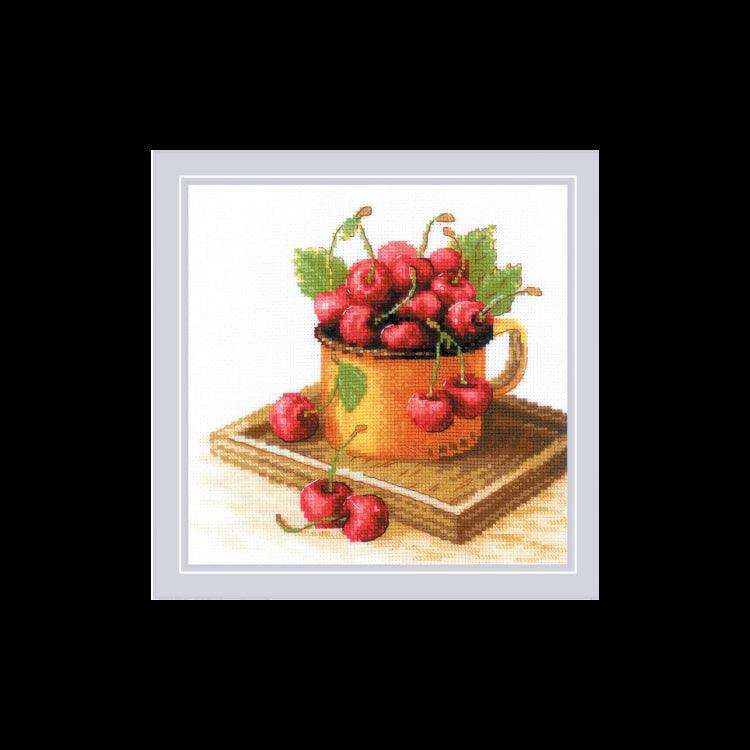 Riolis Cross Stitch Kit "Ripe Cherry" Riolis Cross Stitch Kits - HobbyJobby