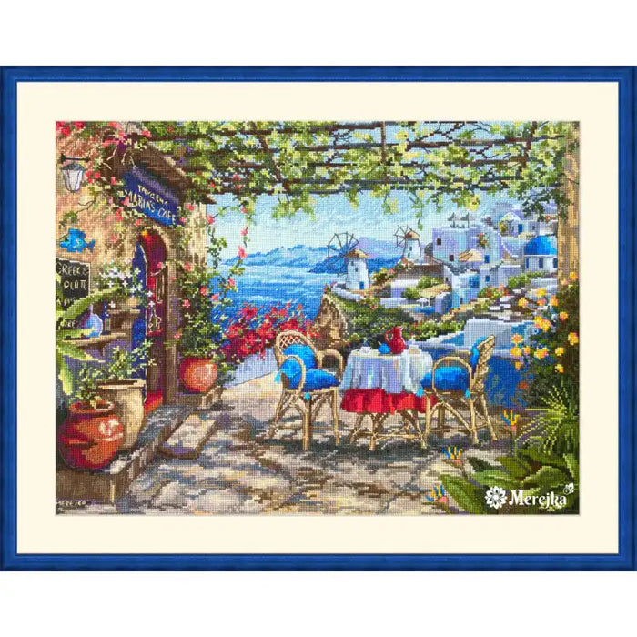 Cross Stitch Kit Merejka - SANTORINI. VIEW FROM TERRACE 38,5X29 SK230