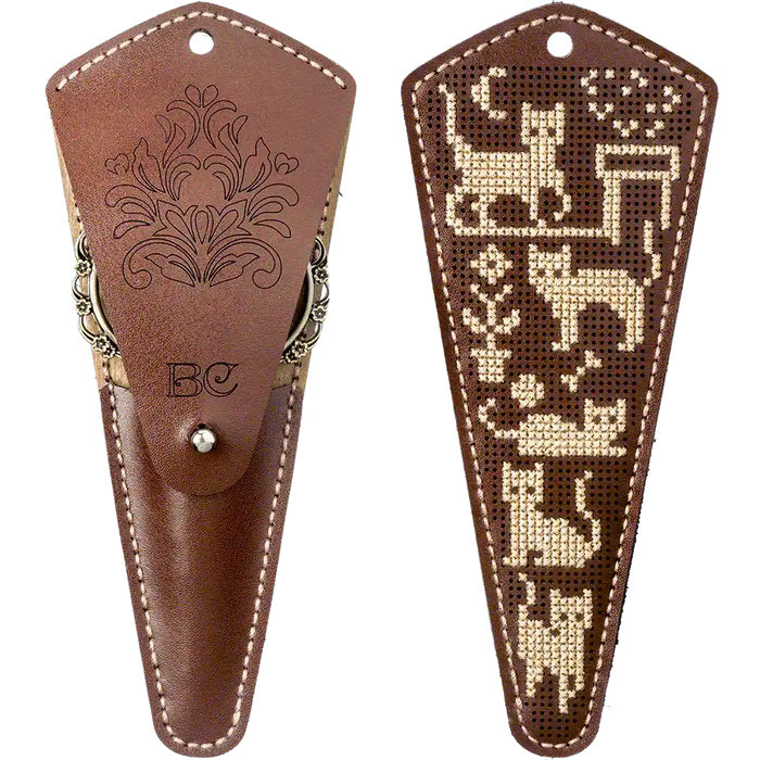 Scissor Case Needlecraft Kit - Leather Scissor Case Wonderland Crafts Scissor Cases - HobbyJobby