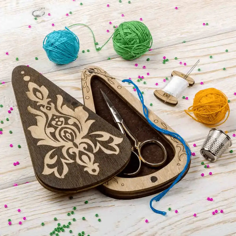 Scissor Case - Wooden Scissor Case, Storage Box for Scissors Wonderland Crafts Scissor Cases - HobbyJobby