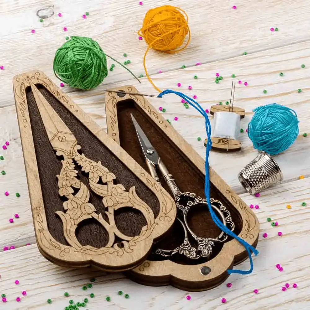 Scissor Case - Wooden Scissor Case, Storage Box for Scissors — HobbyJobby